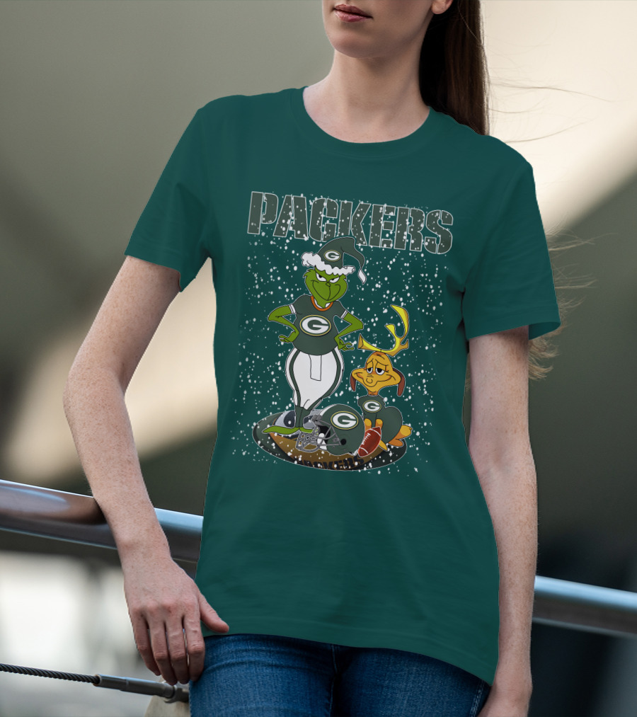 Grinch Packers Christmas Football T-Shirt