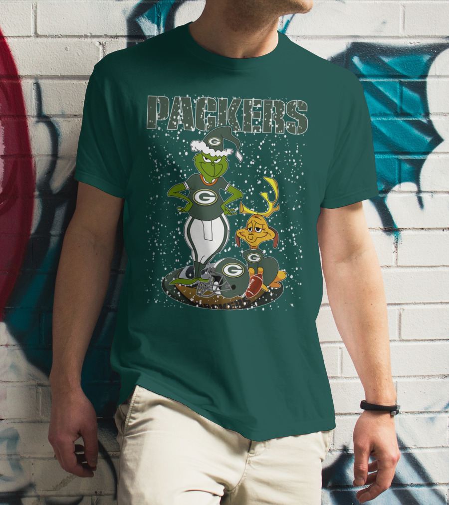 Grinch Packers Christmas Football T-Shirt
