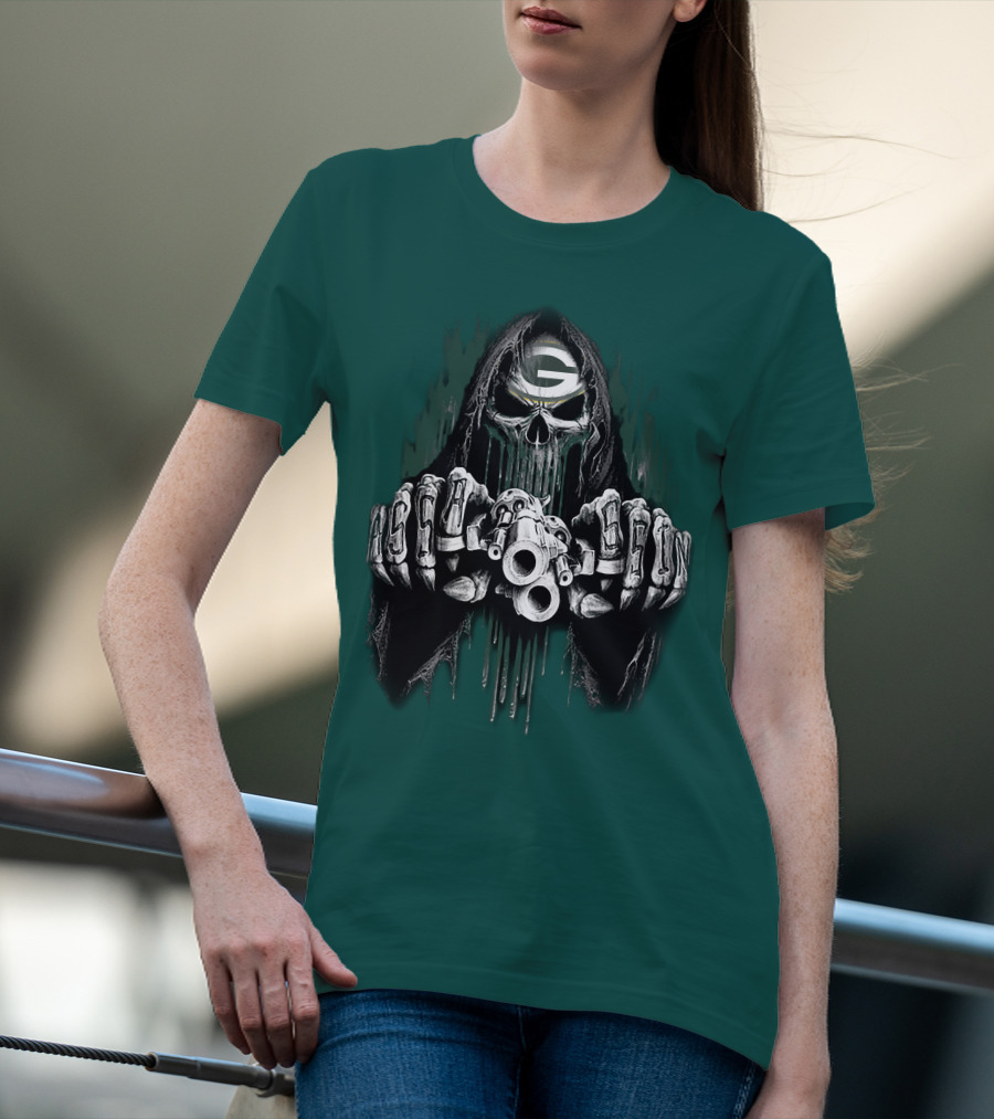 Green Bay Packers G Skull Grim Reaper 84 T-Shirt