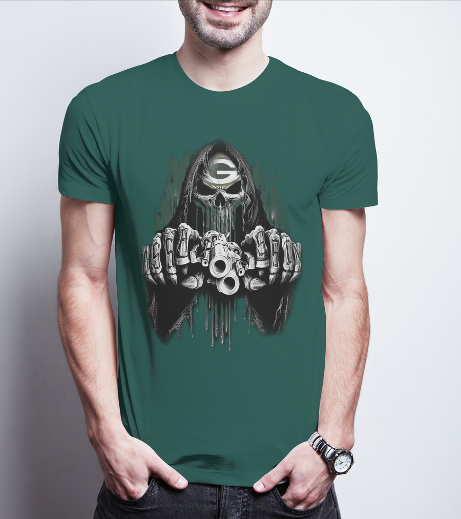 Green Bay Packers G Skull Grim Reaper 84 T-Shirt