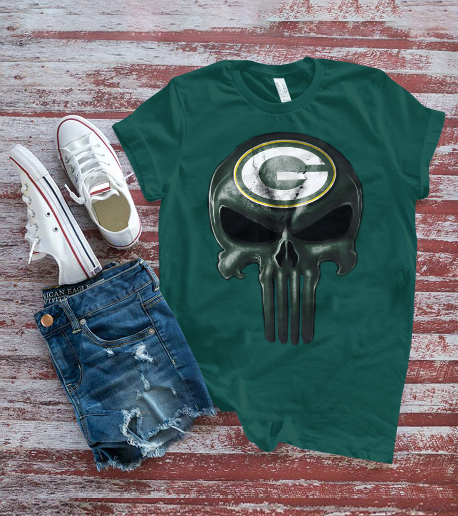 Green Bay Packers Skull T-Shirt