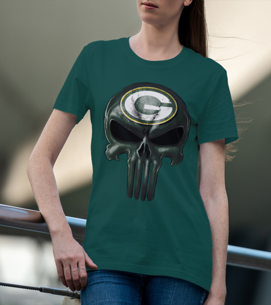 Green Bay Packers Skull T-Shirt