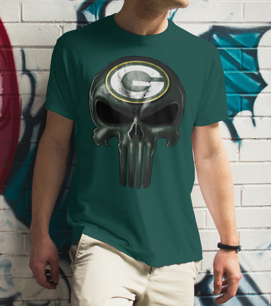 Green Bay Packers Skull T-Shirt