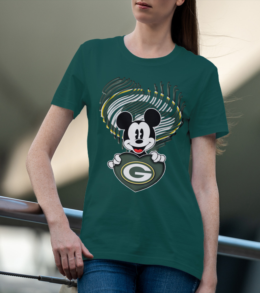 Mick Fan Embraces Green Bay Packers Heart T-Shirt