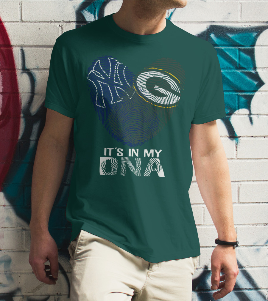 New York Yankees Green Bay Packers It's In My Dna T-Shirt