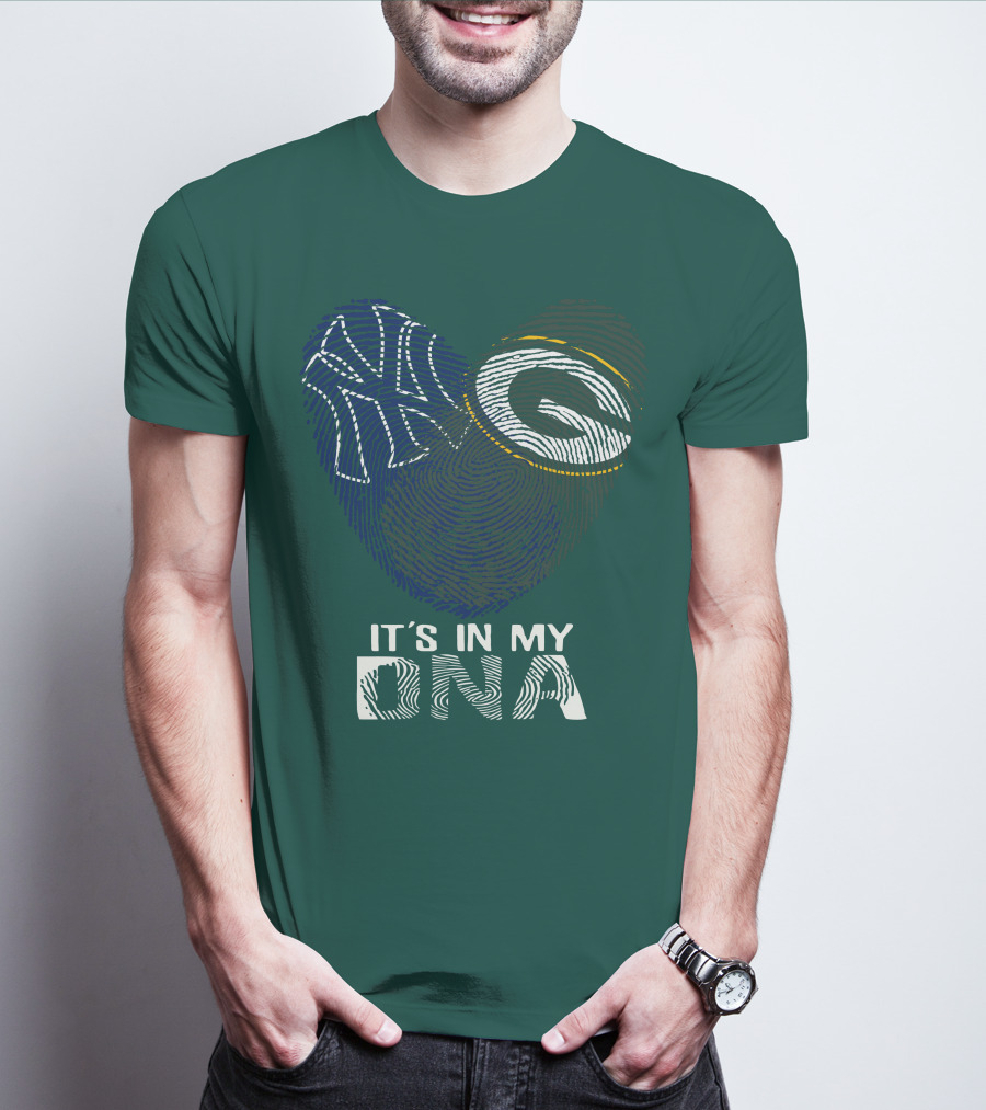 New York Yankees Green Bay Packers It's In My Dna T-Shirt