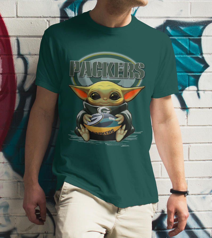 Packers Yoda Holding Green Bay Football T-Shirt