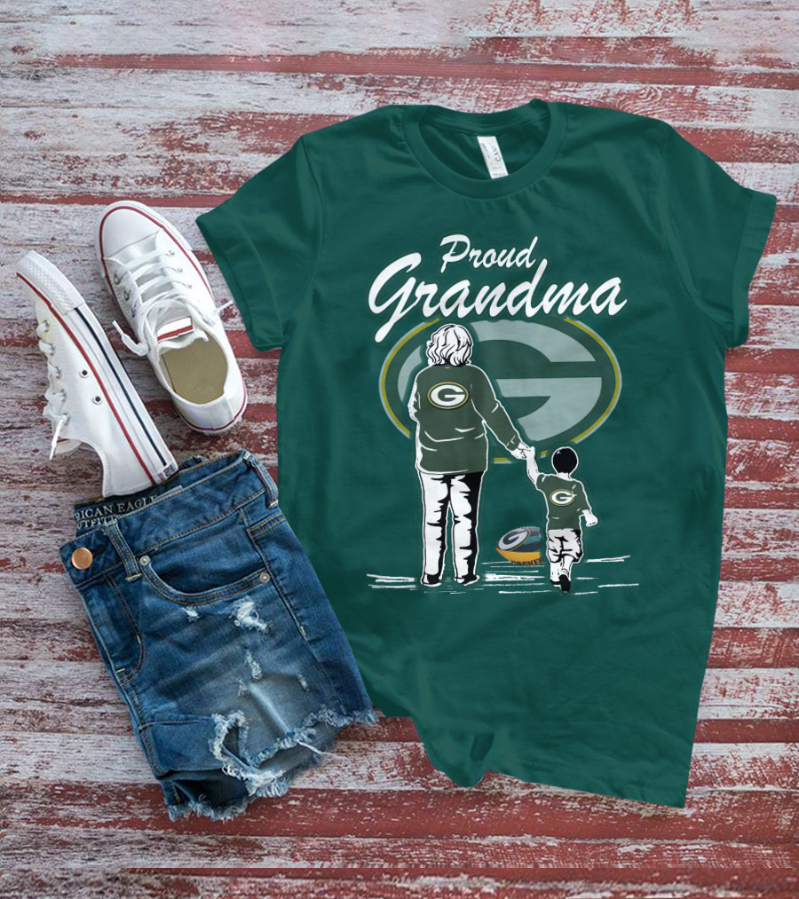 Proud Grandma Green Bay Packers Family Logo Scene T-Shirt