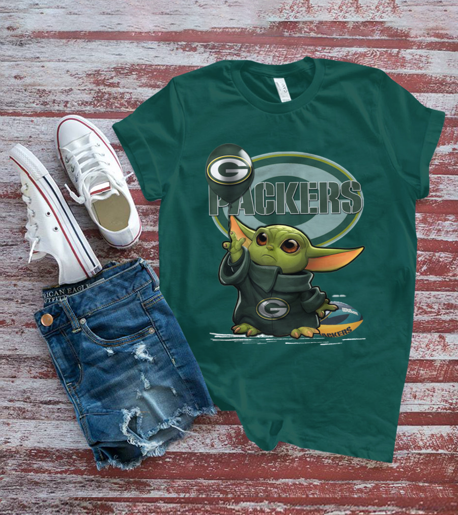 Yoda V1 Green Bay Packers Football Wilson T-Shirt
