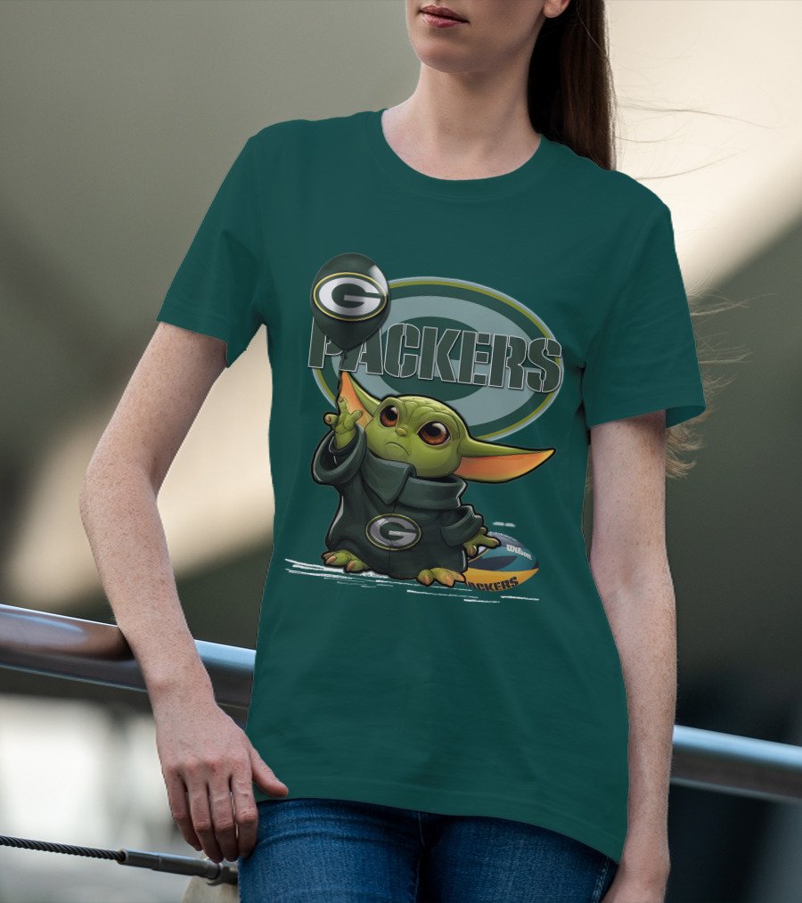 Yoda V1 Green Bay Packers Football Wilson T-Shirt