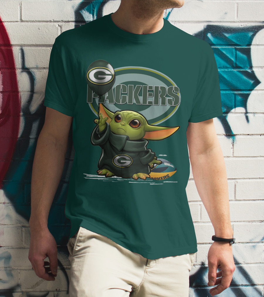 Yoda V1 Green Bay Packers Football Wilson T-Shirt