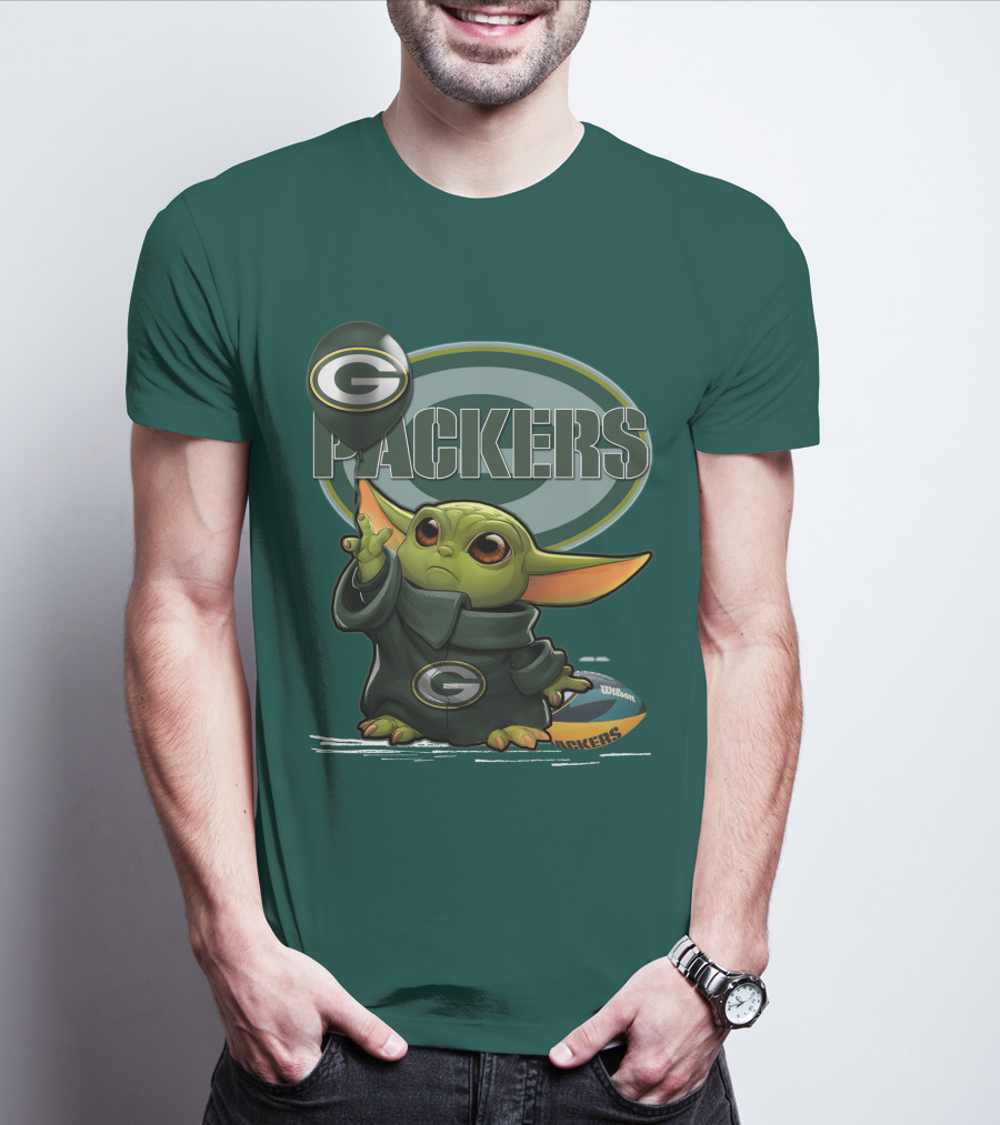 Yoda V1 Green Bay Packers Football Wilson T-Shirt