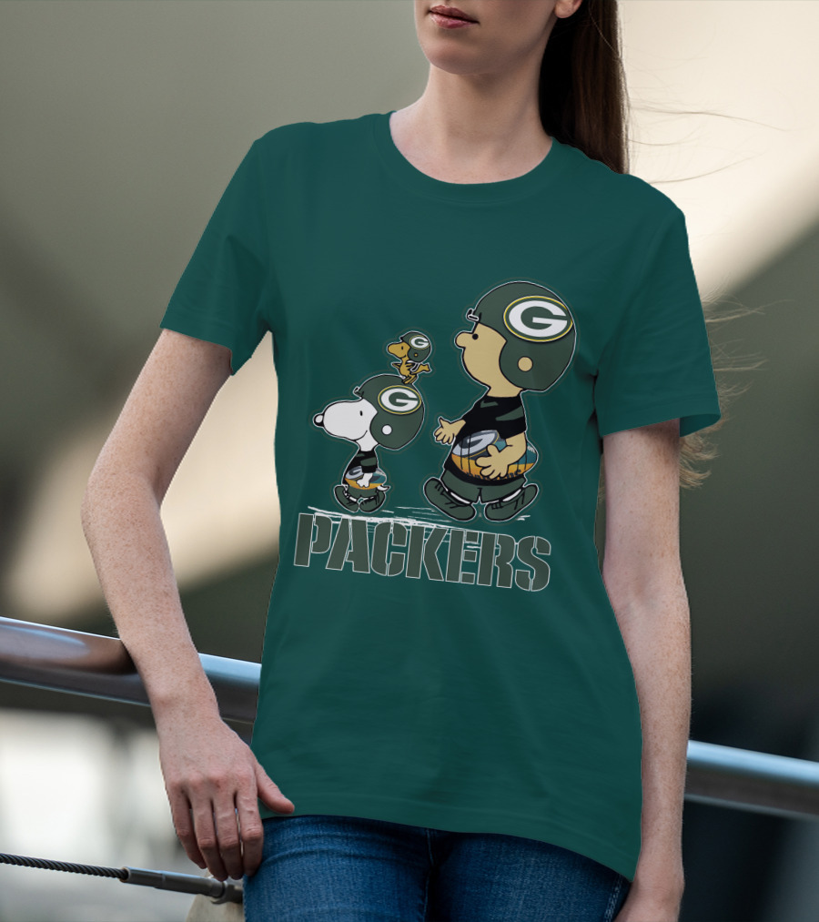 Snpfootball Green Bay Packers Peanuts Characters T-Shirt