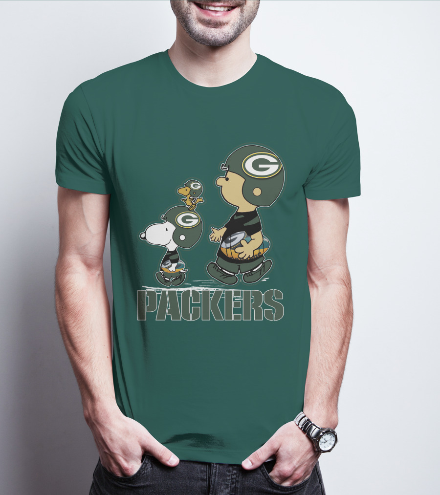 Snpfootball Green Bay Packers Peanuts Characters T-Shirt