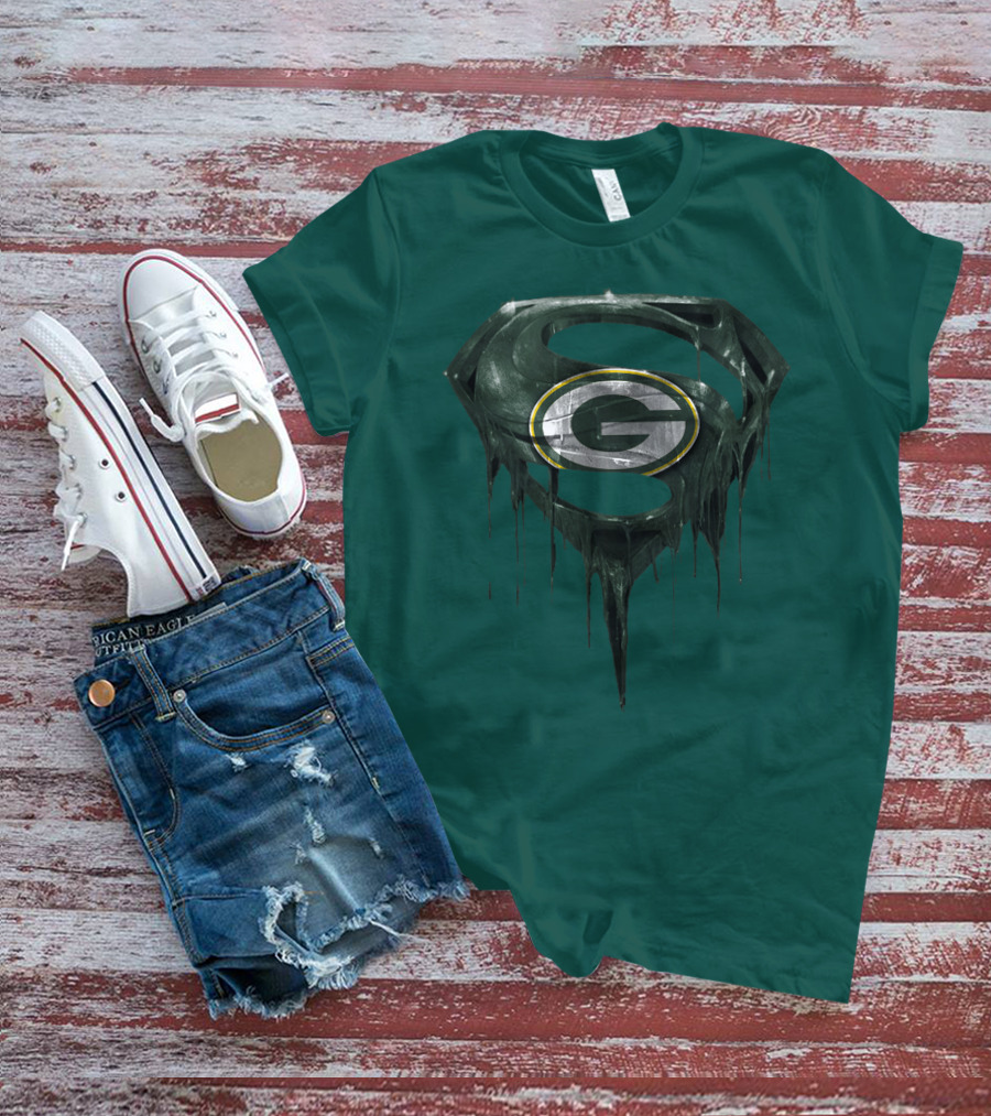 Spm Superman Green Bay Packers Logo Fusion T-Shirt