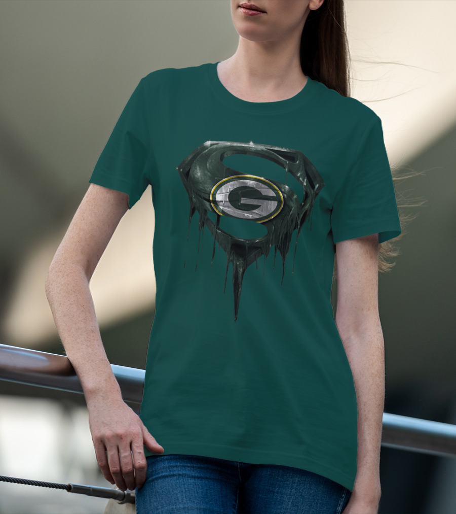 Spm Superman Green Bay Packers Logo Fusion T-Shirt