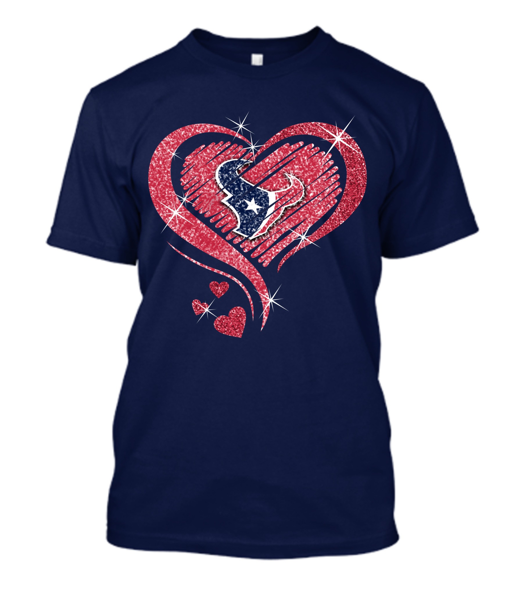 Heart Diamond Glitter Houston Texans T-Shirt