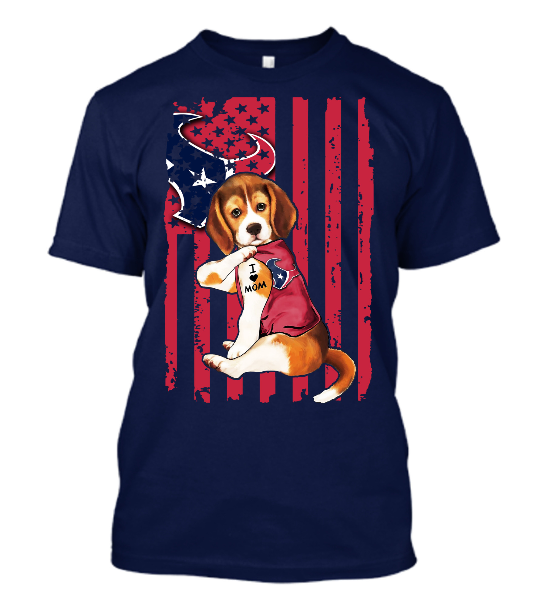 Houston Texans Beagle I Love Mom T-Shirt