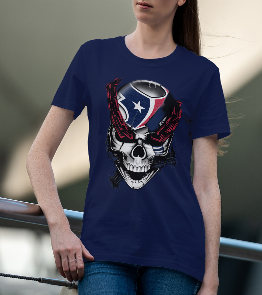 Houston Texans Skull With Chains T-Shirt