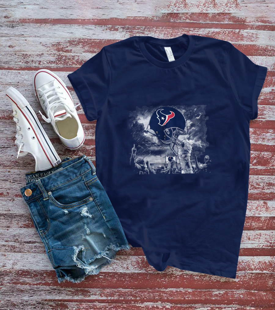 Houston Texans Helmet Victory Celebration Scene T-Shirt