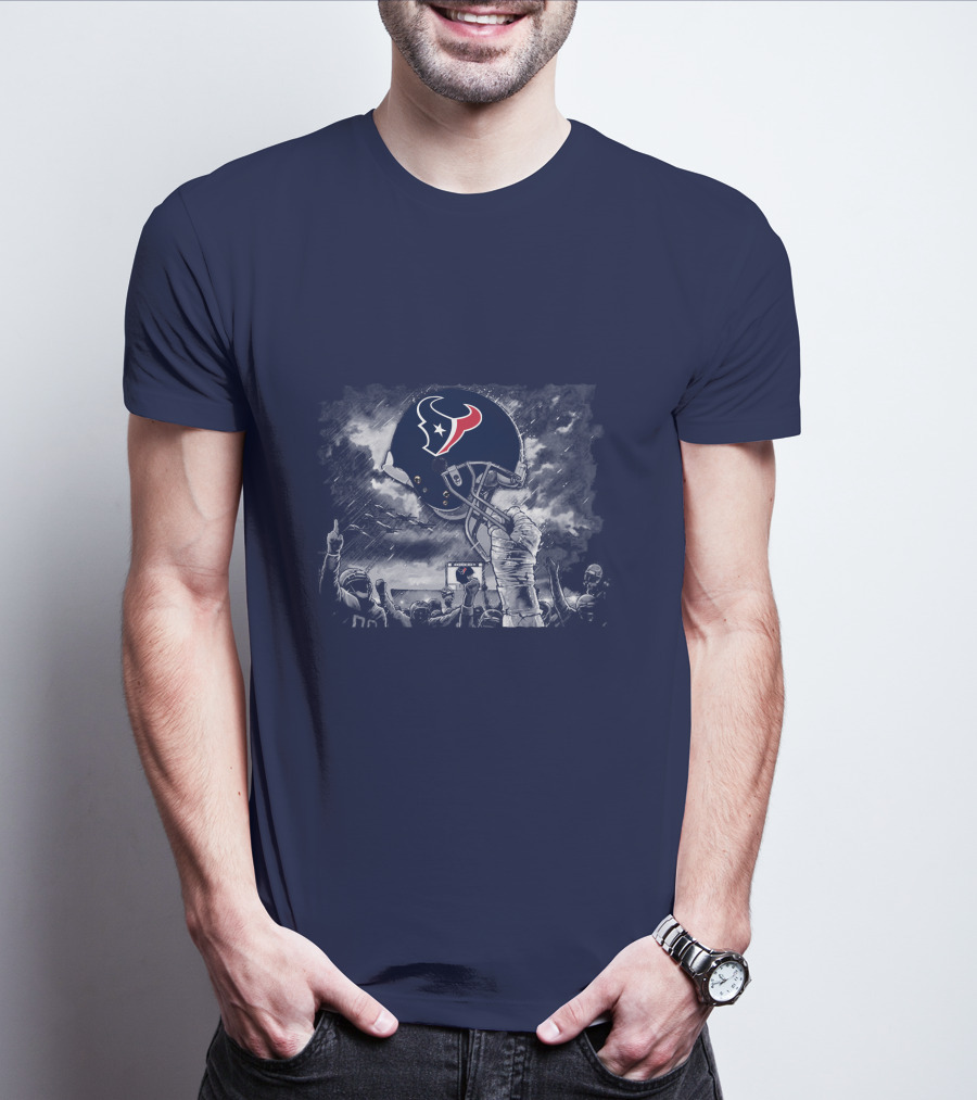 Houston Texans Helmet Victory Celebration Scene T-Shirt