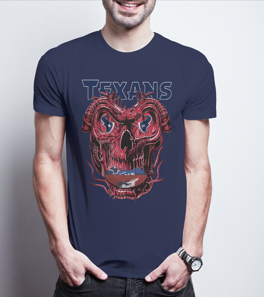 Texans Dragonskull Football Face T-Shirt