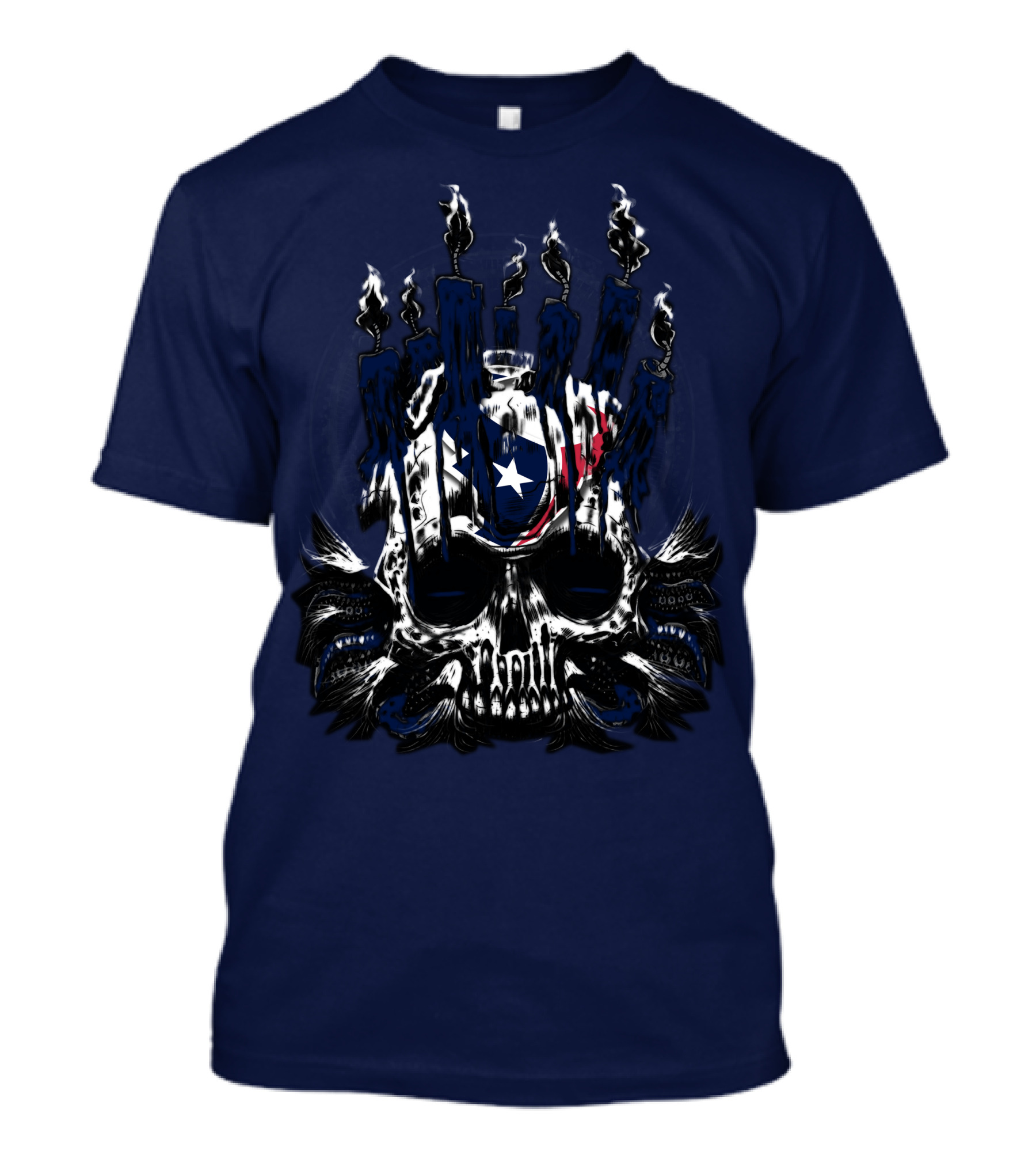 Houston Texans 31 Skull With Flames And Lone Star Flag Theme T-Shirt