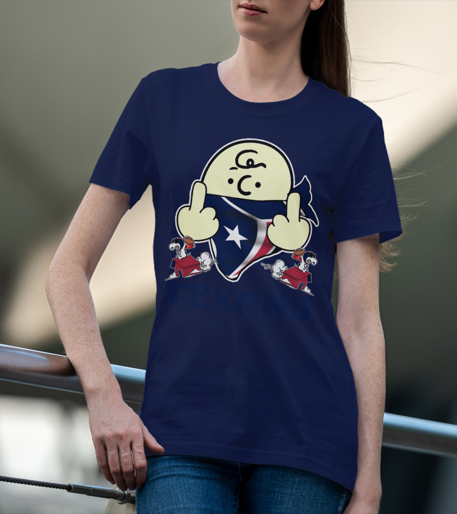 Houston Texans Snoopy Middle Finger T-Shirt