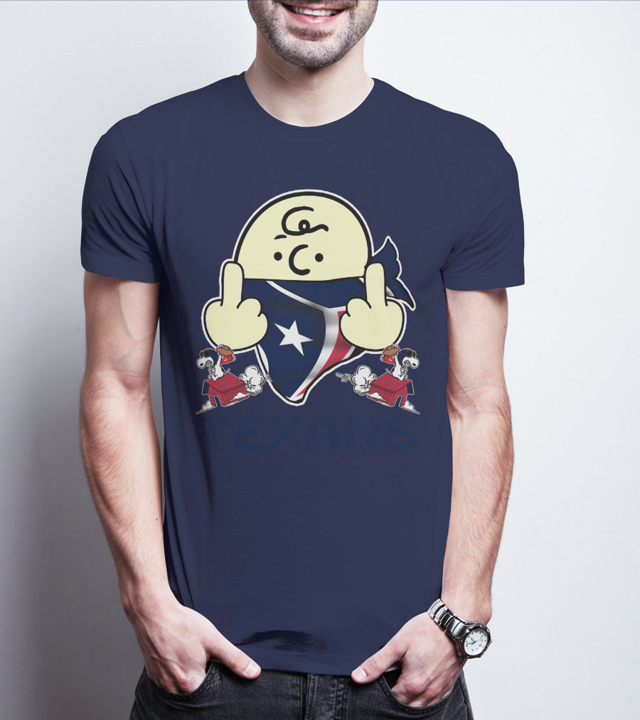 Houston Texans Snoopy Middle Finger T-Shirt