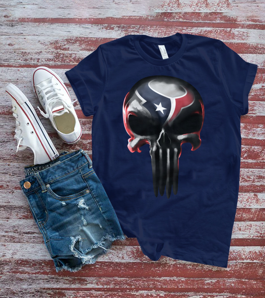 Houston Texans Punisher Skull T-Shirt