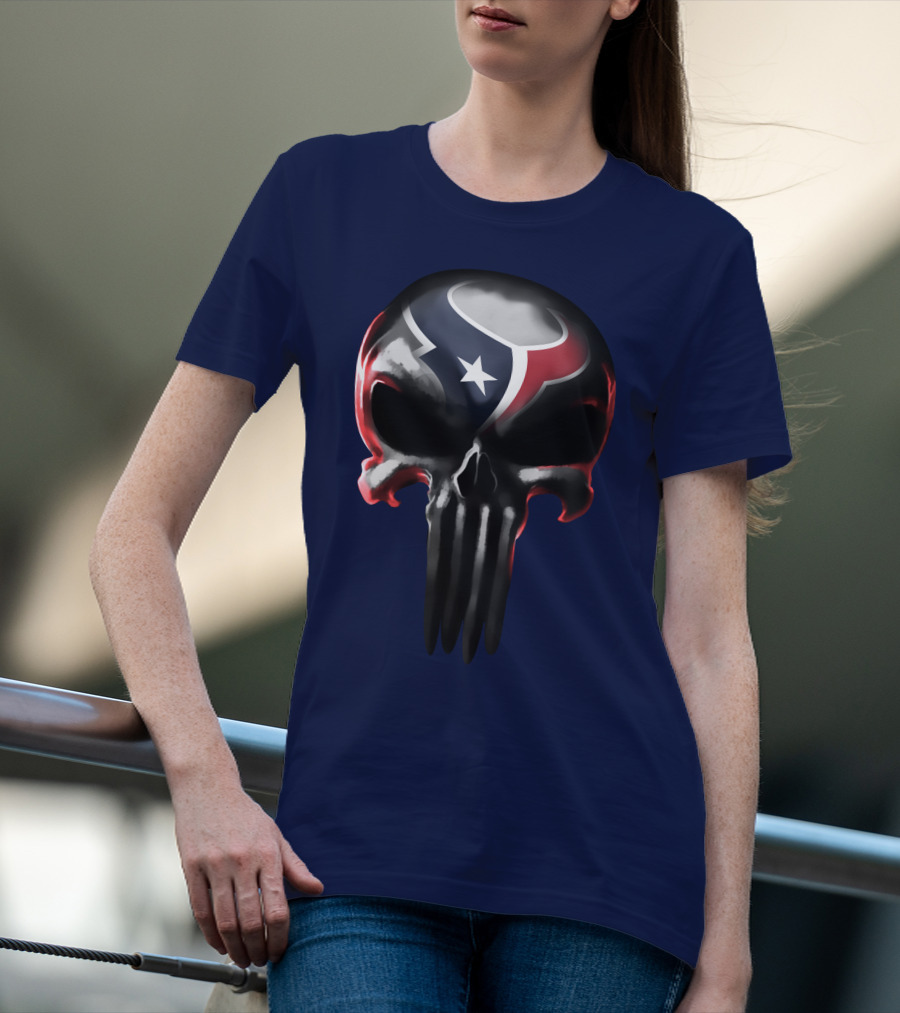Houston Texans Punisher Skull T-Shirt