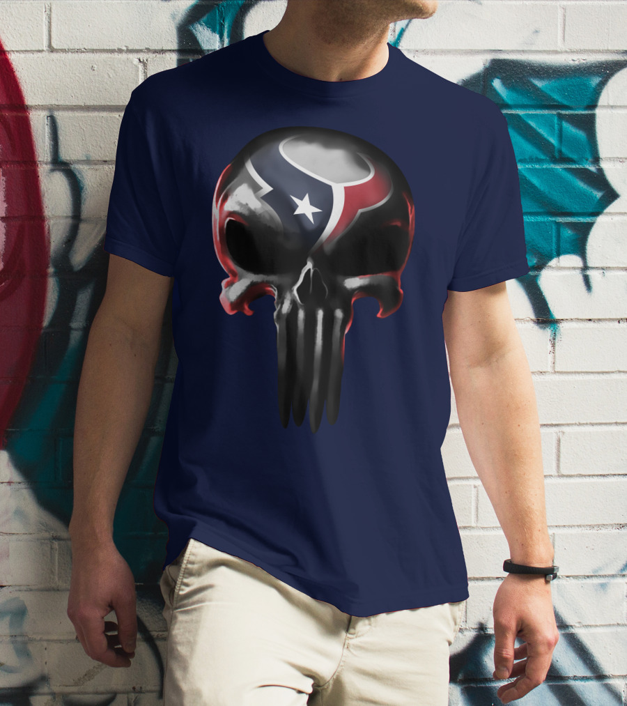 Houston Texans Punisher Skull T-Shirt