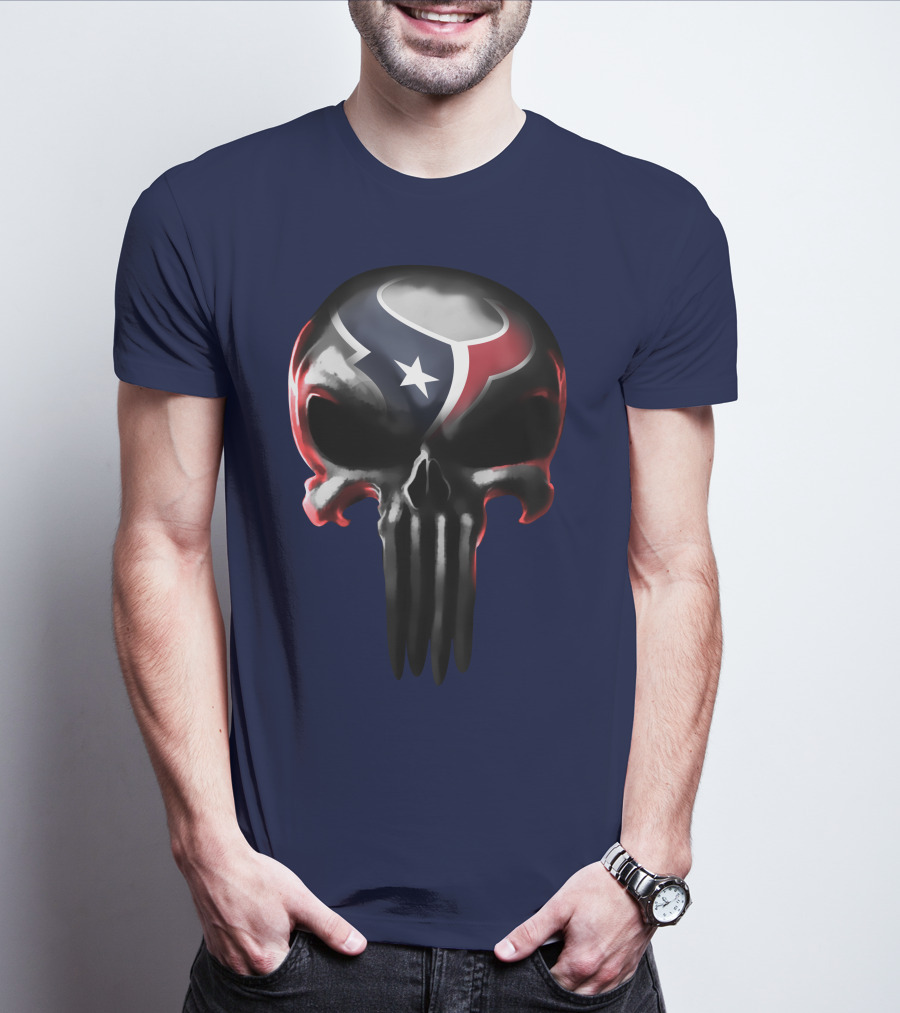 Houston Texans Punisher Skull T-Shirt