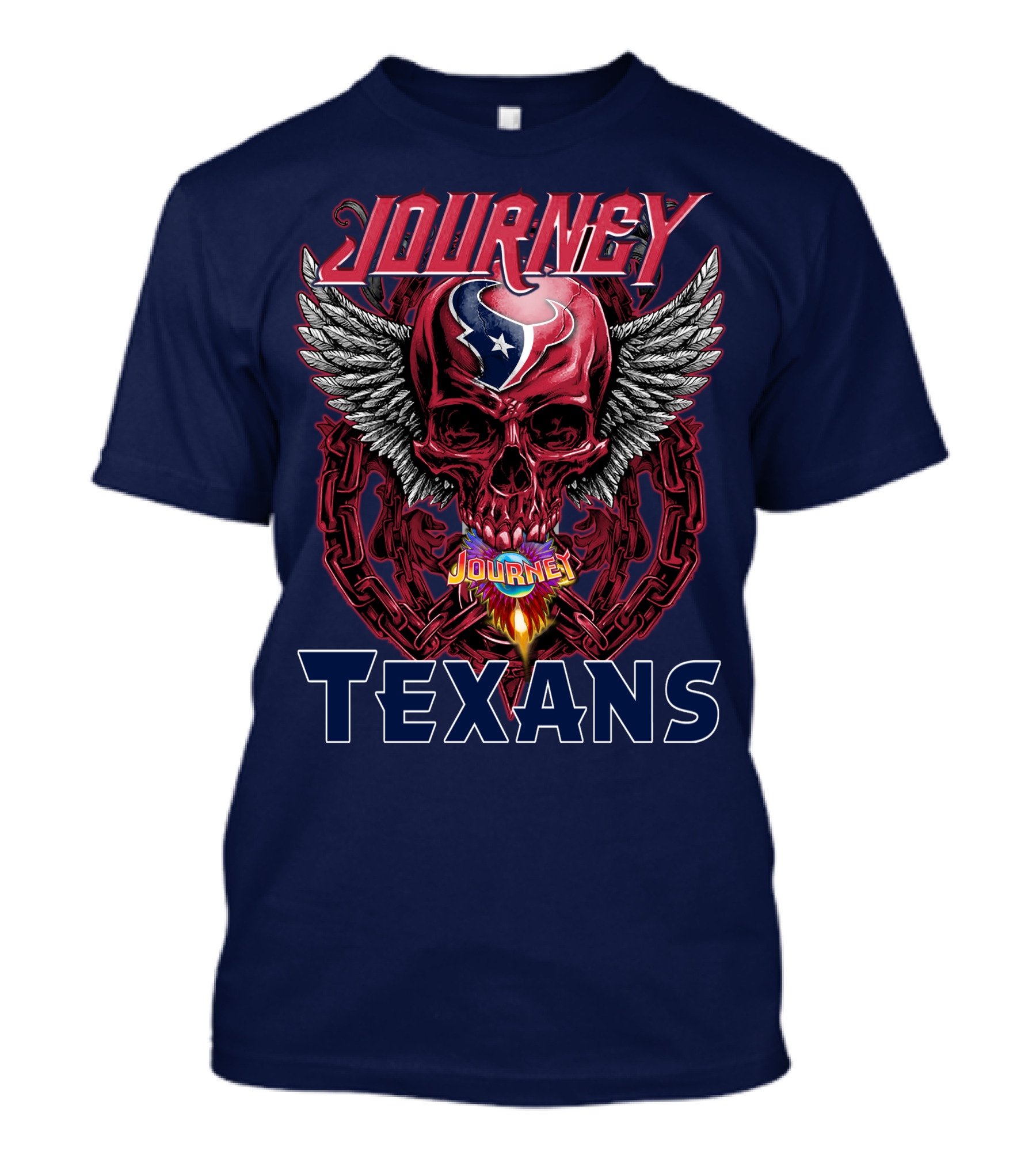 Journey Texans Skull Wings Nfl Fusion T-Shirt