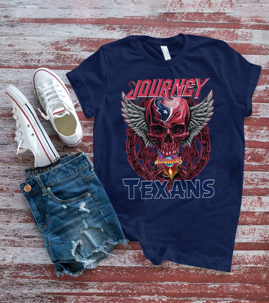 Journey Texans Skull Wings Nfl Fusion T-Shirt