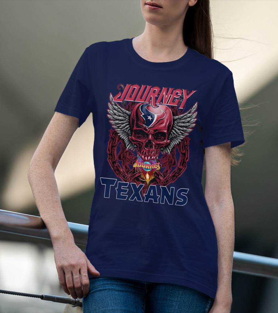 Journey Texans Skull Wings Nfl Fusion T-Shirt