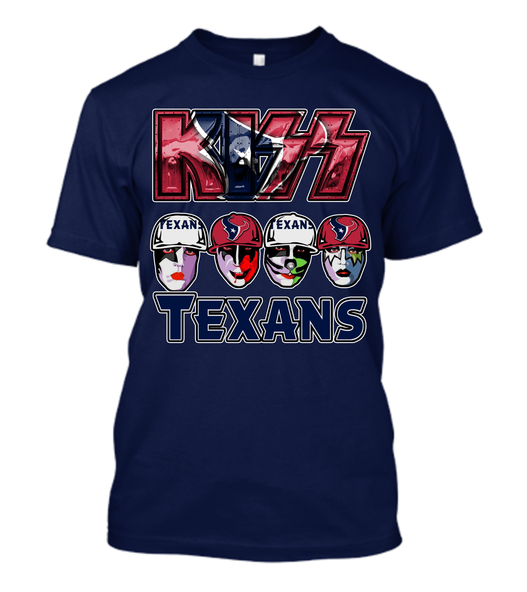 Kiss Texans Band Face Paint NFL T-Shirt