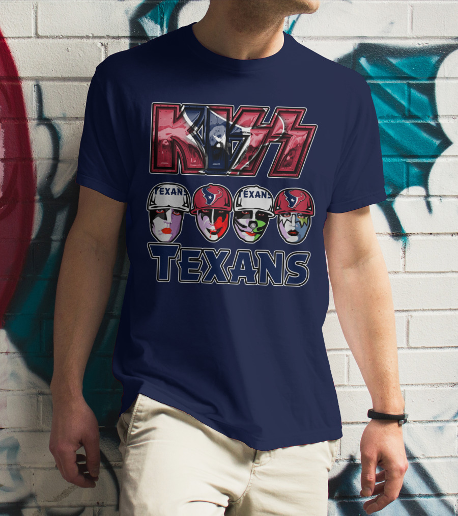 Kiss Texans Band Face Paint NFL T-Shirt