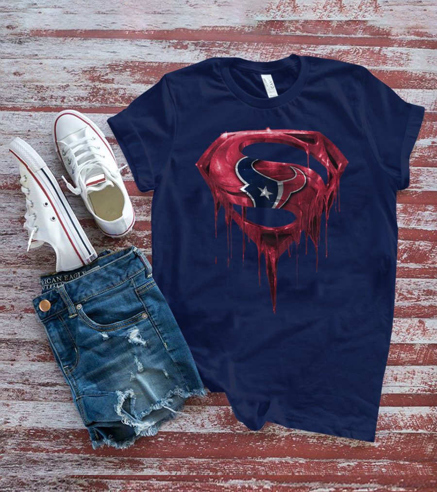 Superman Houston Texans Logo Fusion T-Shirt