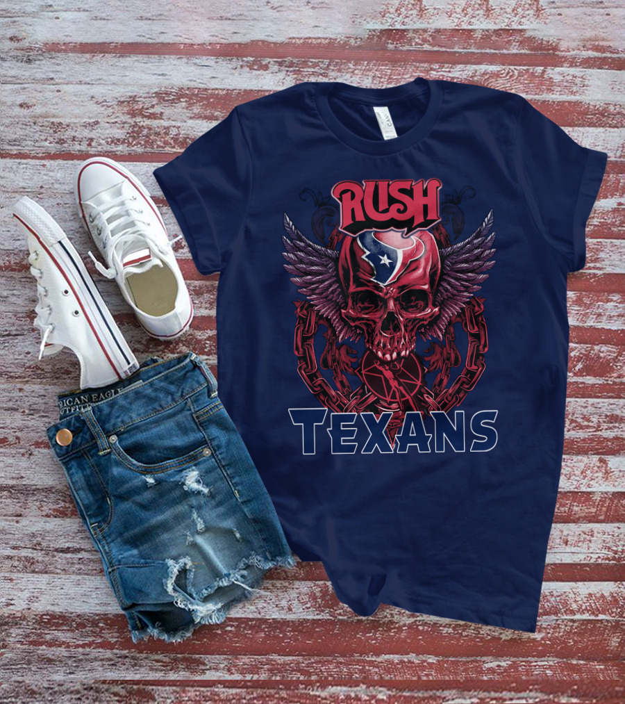 Rush Texans Skull Wings Iconic T-Shirt