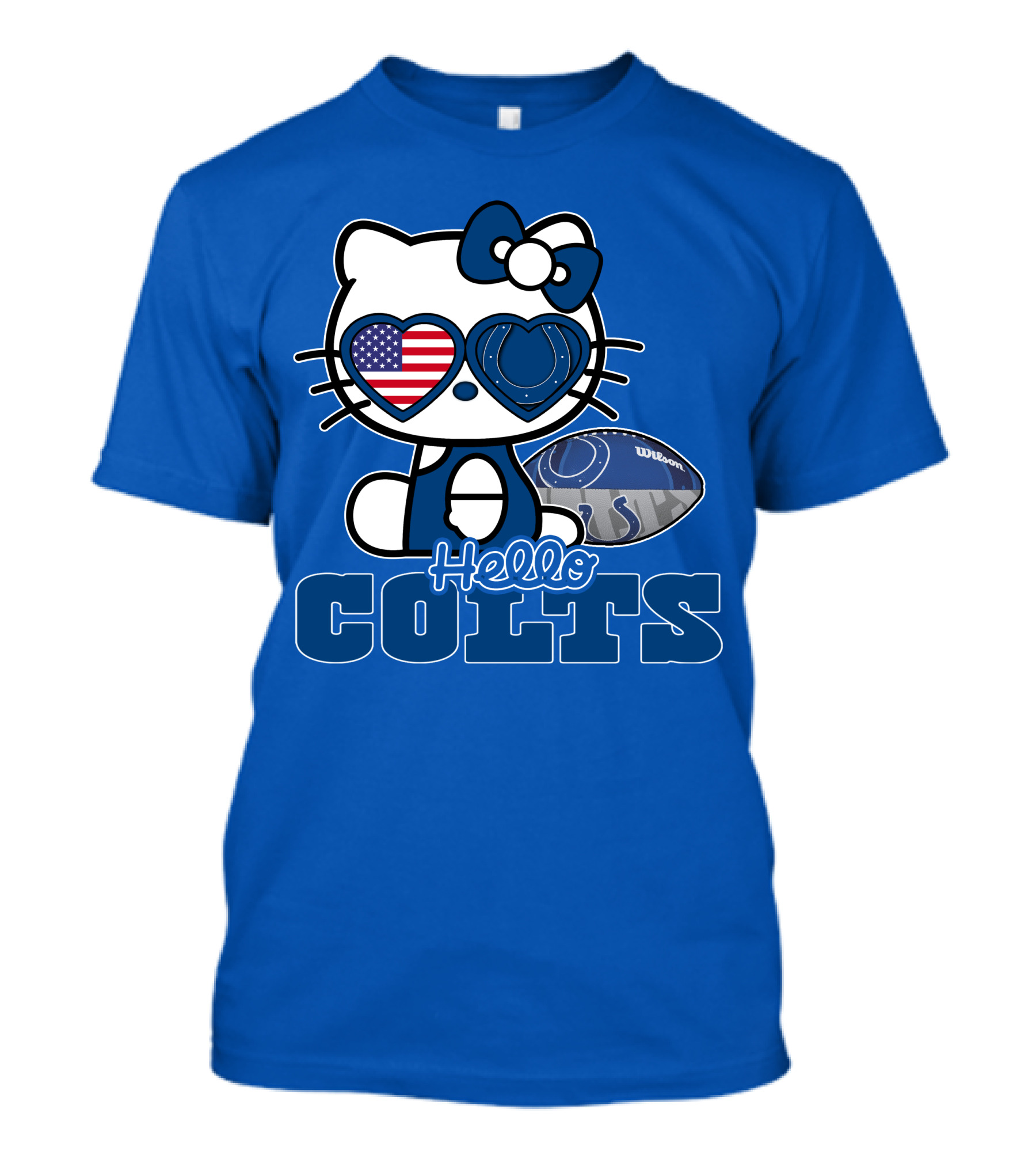 Hello Kitty Indianapolis Colts Football Fan USA Flag T-Shirt