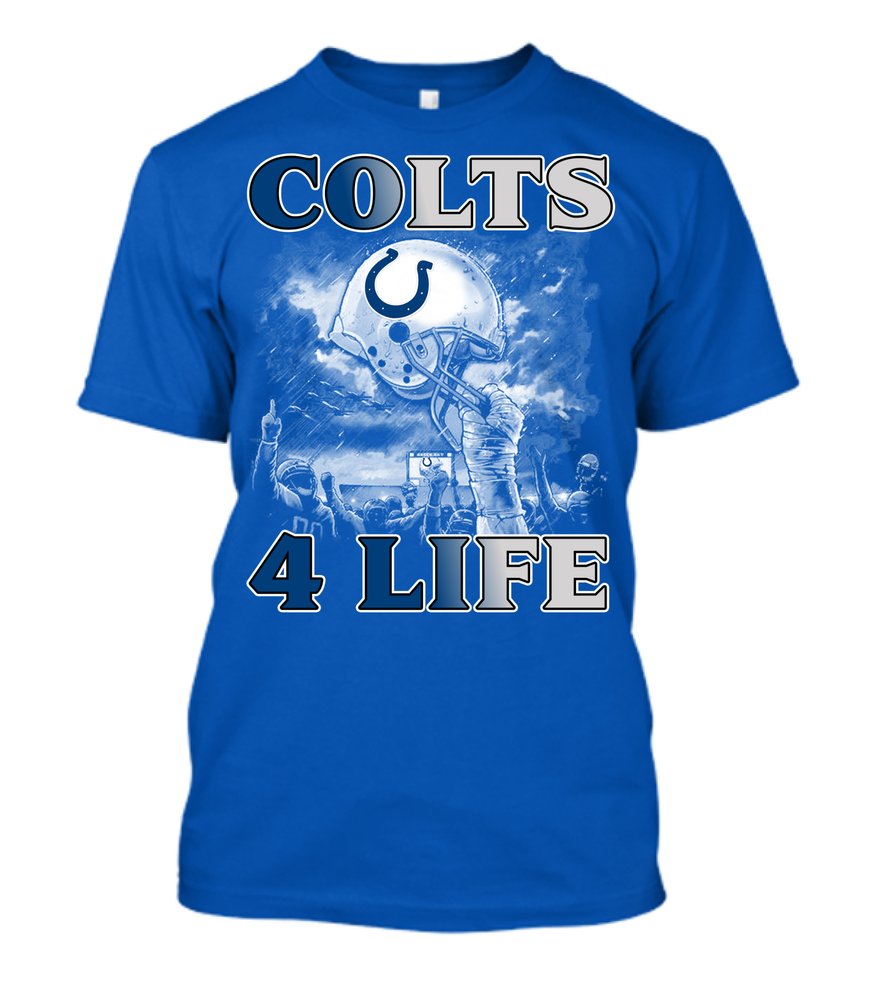 Colts 4 Life Indianapolis Colts Helmet And Fans Celebration T-Shirt