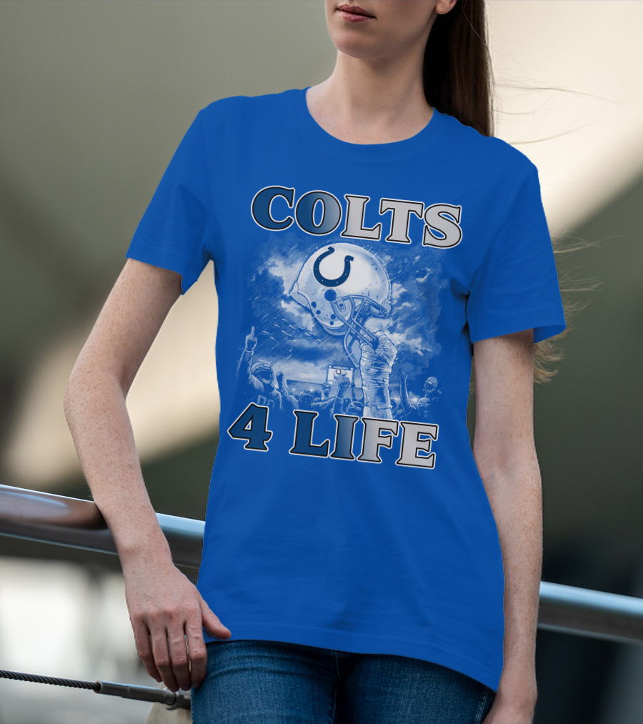 Colts 4 Life Indianapolis Colts Helmet And Fans Celebration T-Shirt