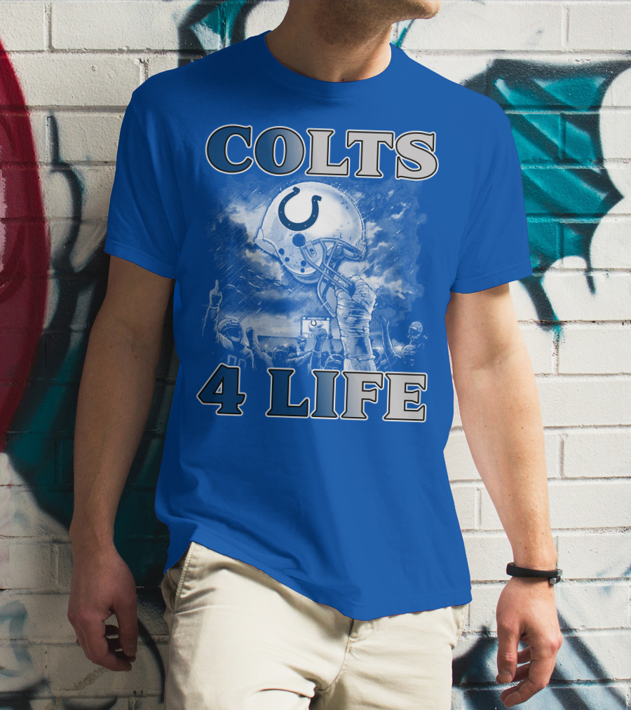 Colts 4 Life Indianapolis Colts Helmet And Fans Celebration T-Shirt