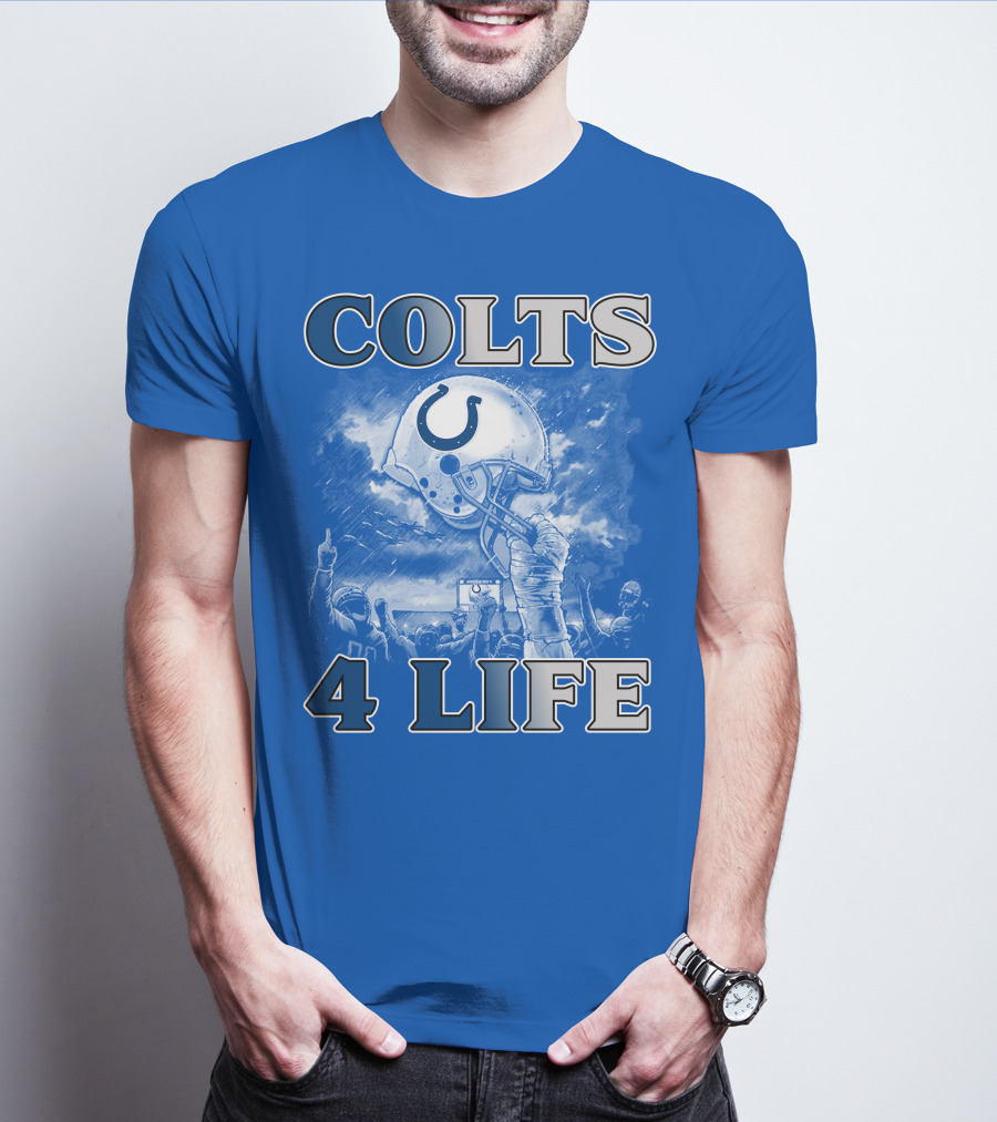 Colts 4 Life Indianapolis Colts Helmet And Fans Celebration T-Shirt