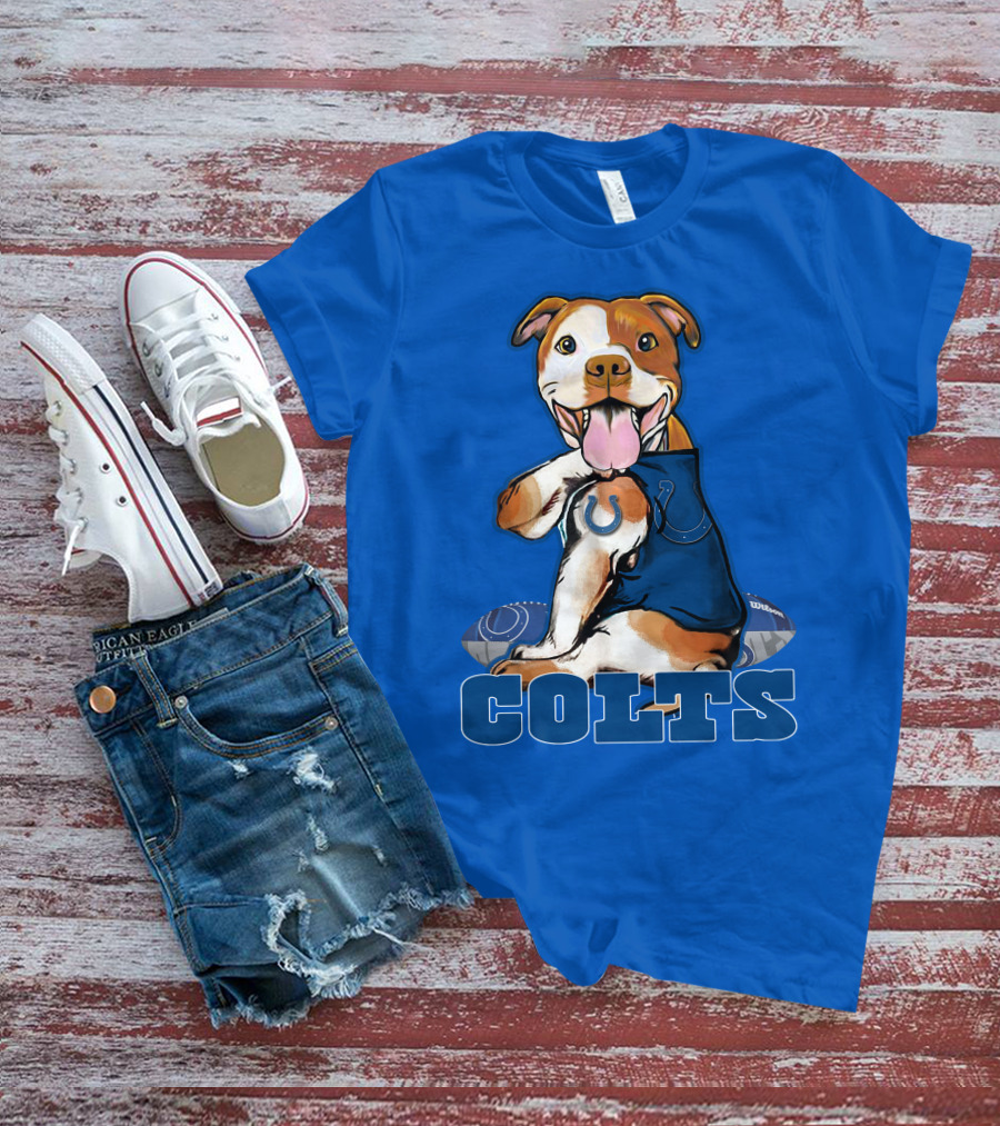 Colts Pittbull Indianapolis Colts Football Fan Dog T-Shirt