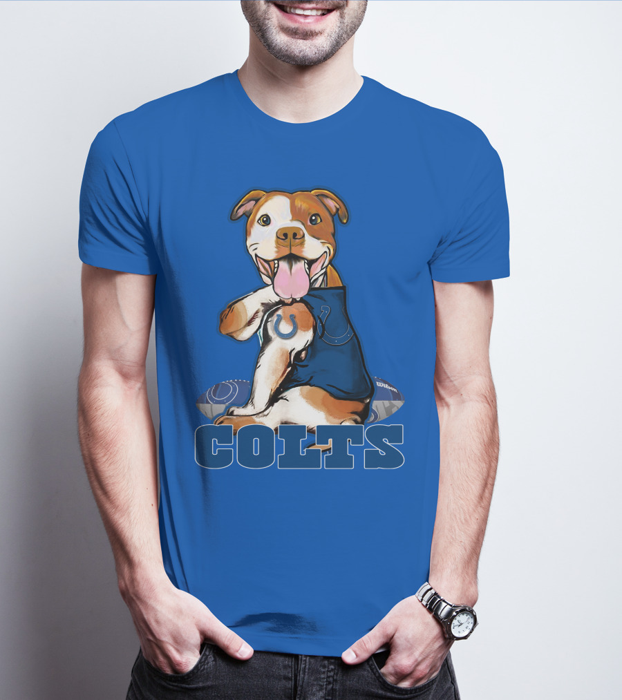 Colts Pittbull Indianapolis Colts Football Fan Dog T-Shirt