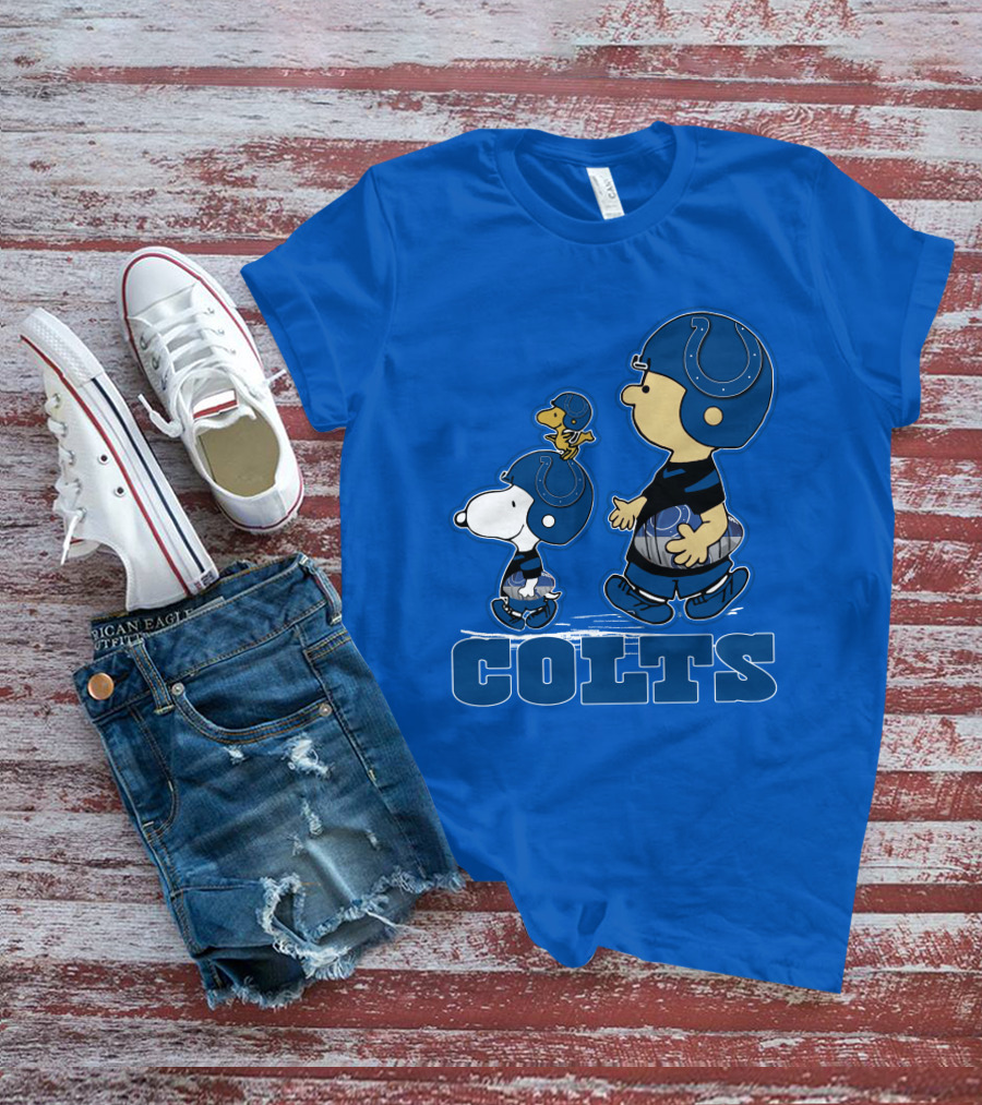 Snpfootball Indianapolis Colts Characters Blue Helmets T-Shirt