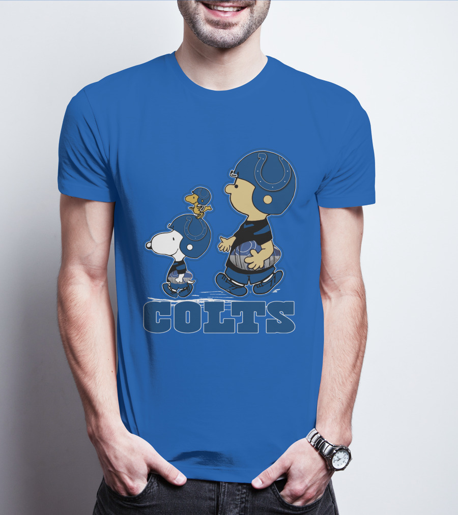 Snpfootball Indianapolis Colts Characters Blue Helmets T-Shirt