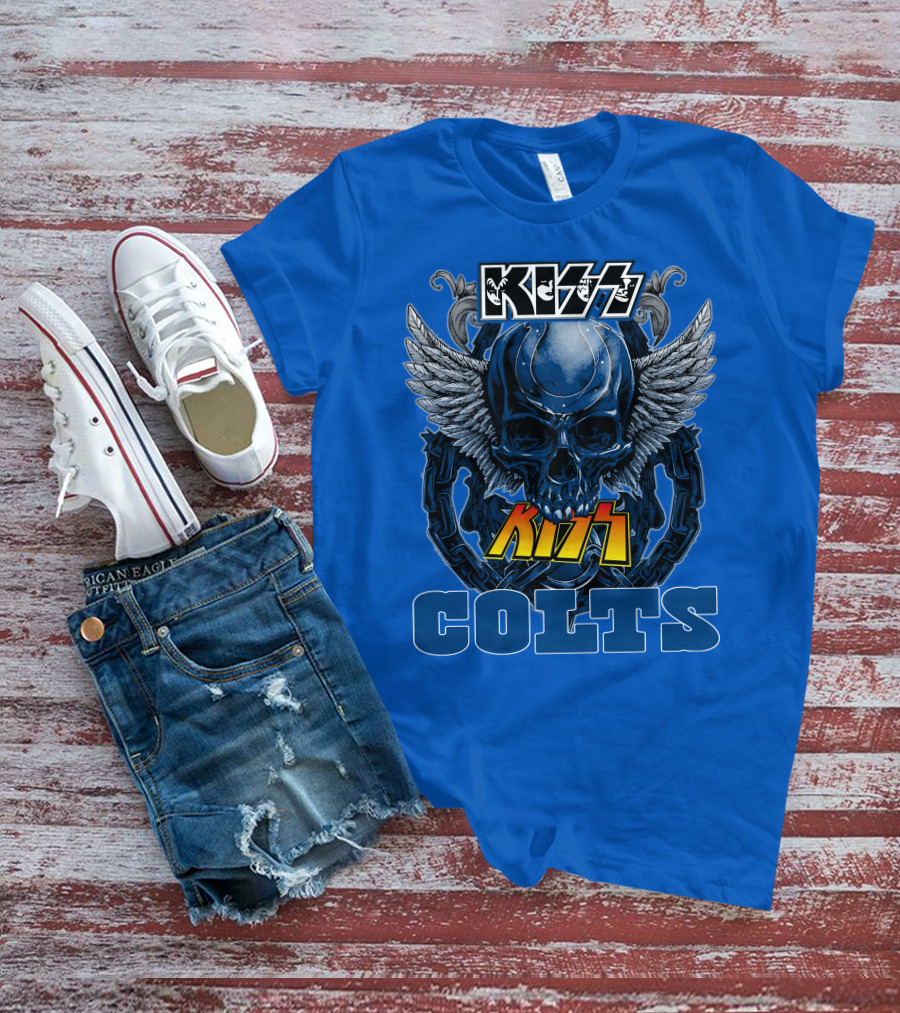Kiss Colts Skull Wings Indianapolis Colts T-Shirt